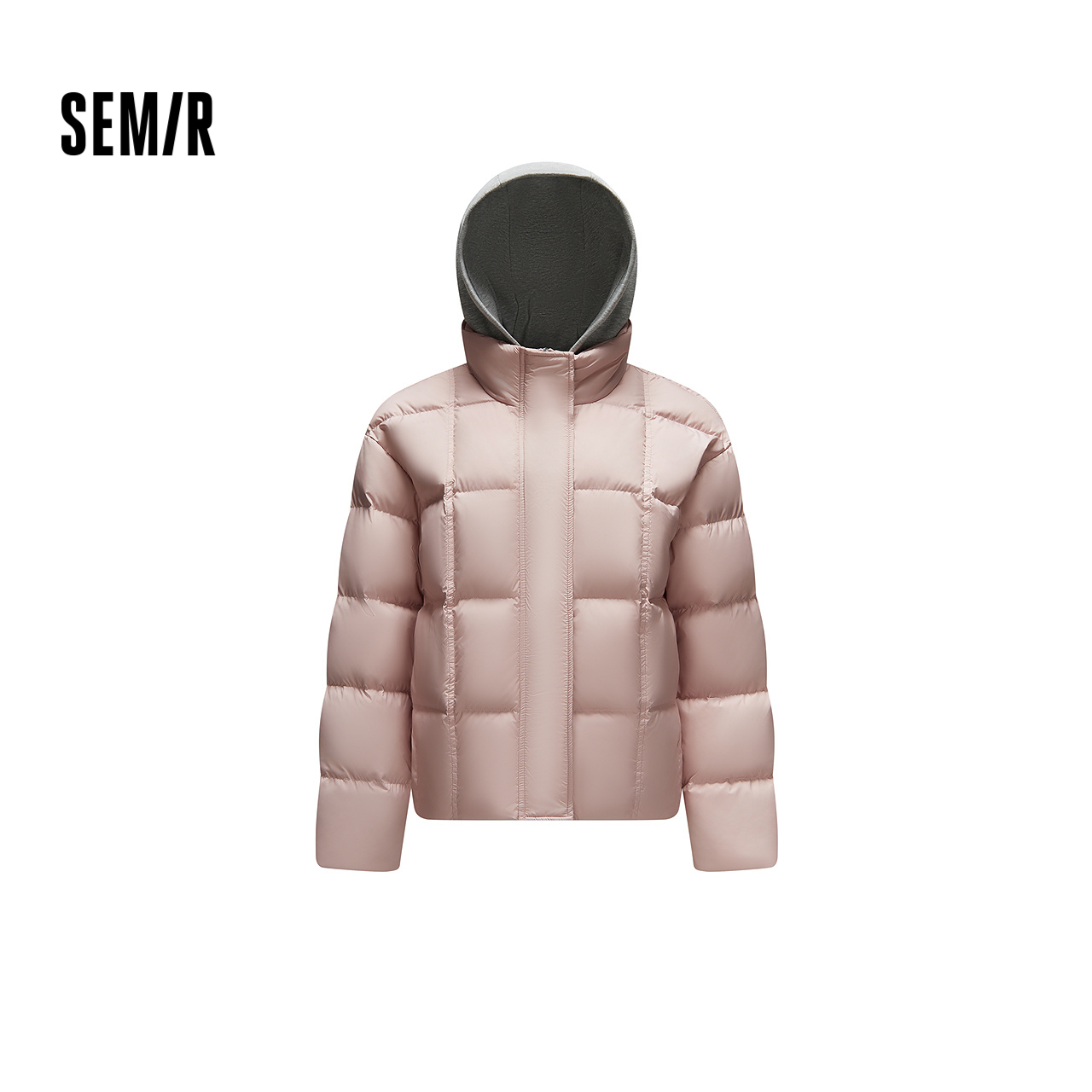 森马90绒子防泼水假两件羽绒服女