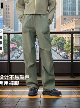 森马休闲裤男凉感吸湿速干伞兵裤户外2026夏宽松百搭军绿色工装裤