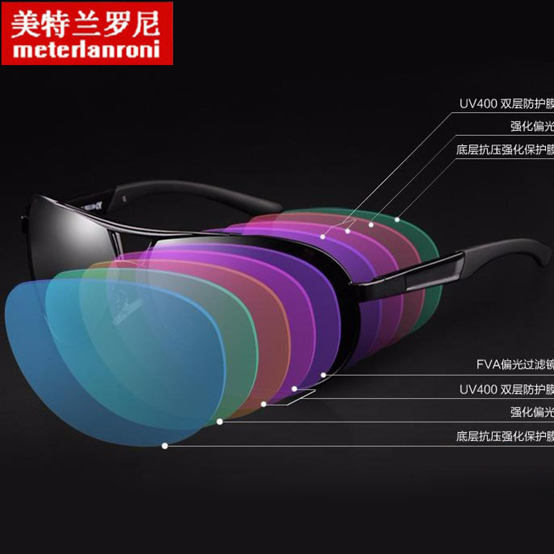 时尚大框彩膜偏光太阳眼镜男女潮司机镜开车墨镜驾驶镜蛤蟆遮阳镜