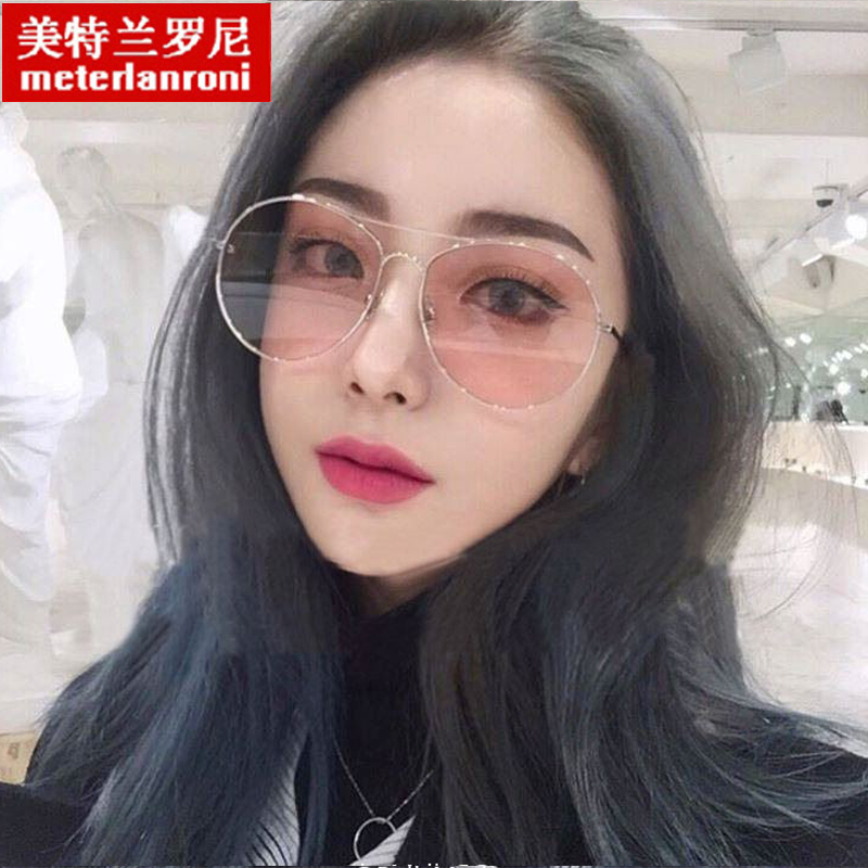 透明海洋片韩国太阳镜2025新款大脸防紫外线男女潮墨镜驾驶蛤蟆镜