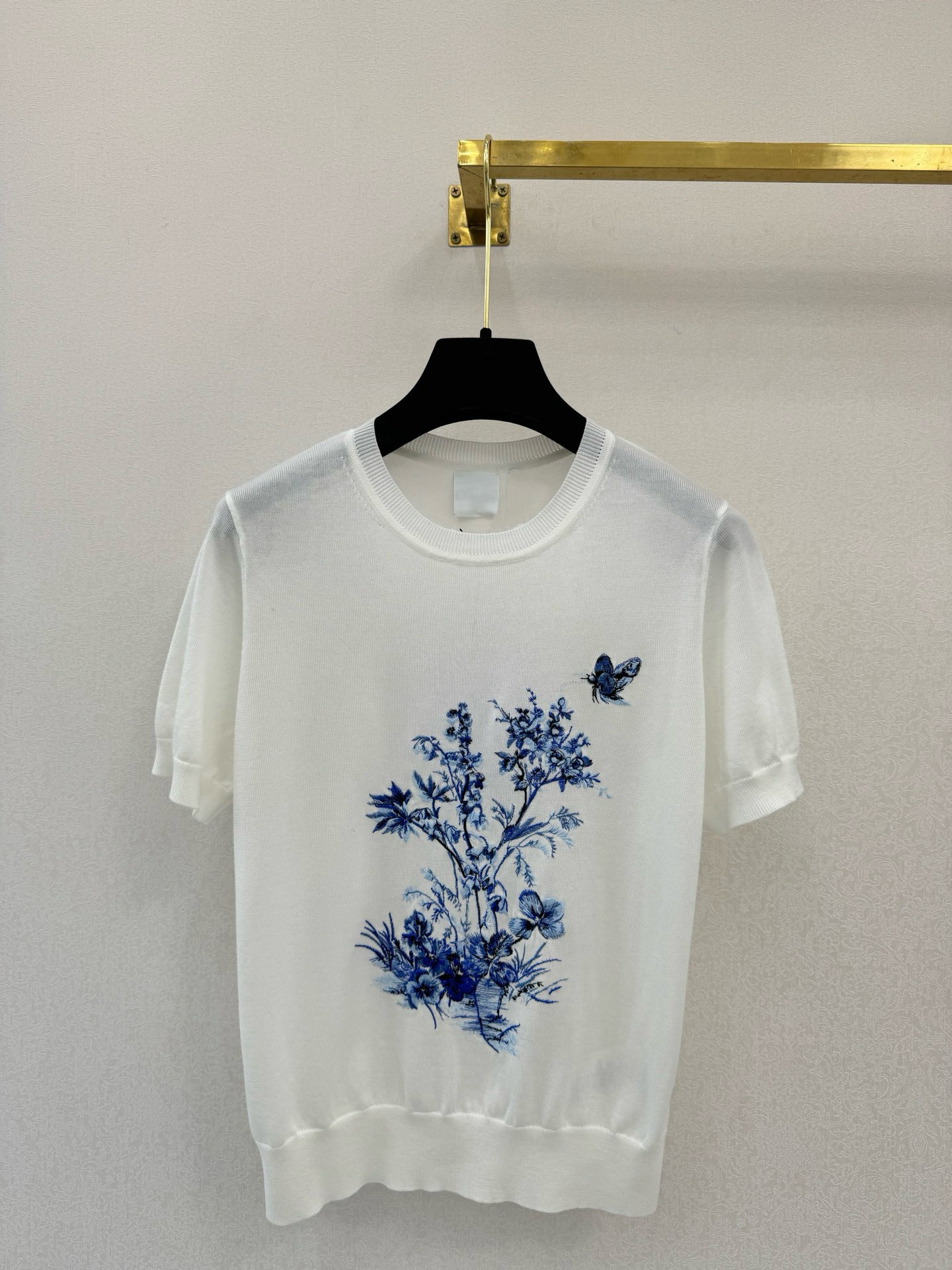 2026高定春夏新款圆领法式薄款花卉刺绣高级感针织衫短袖女装上衣