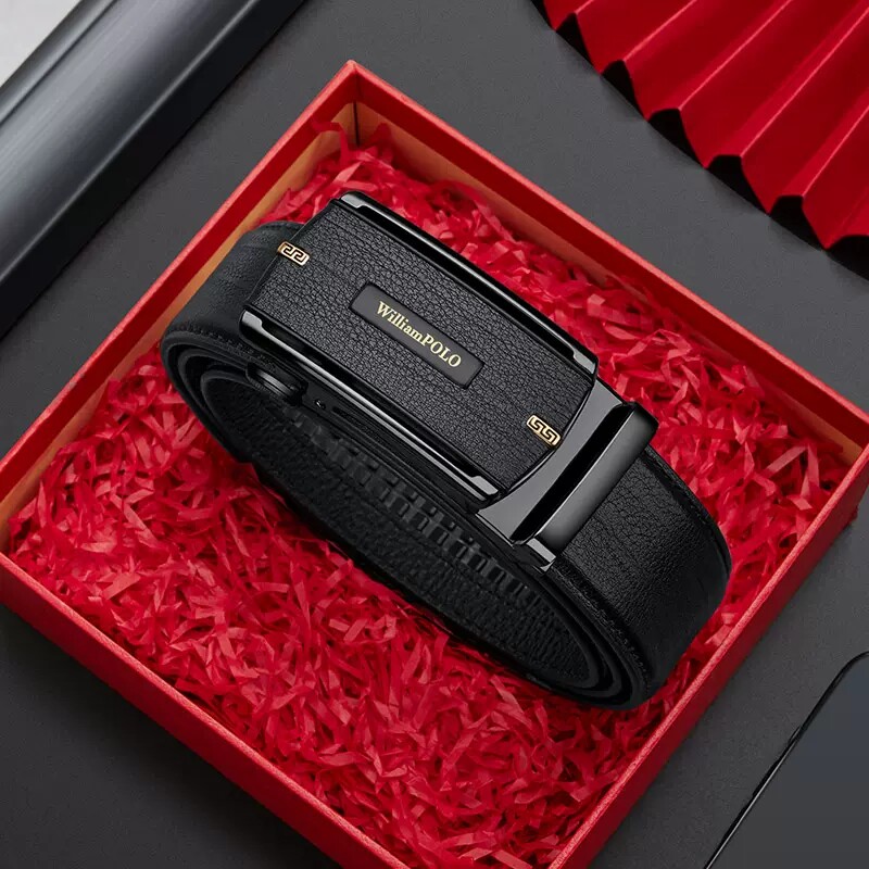 英皇保罗皮带男款2026新款真皮自动扣腰带男士年轻人休闲百搭裤带