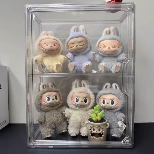labubu展示柜拉布布搪胶公仔收纳