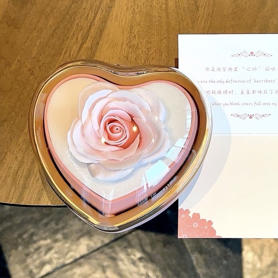 网红礼品爱心礼盒玫瑰花礼盒翻转旋转花盒创意惊喜节日浪漫盒求婚