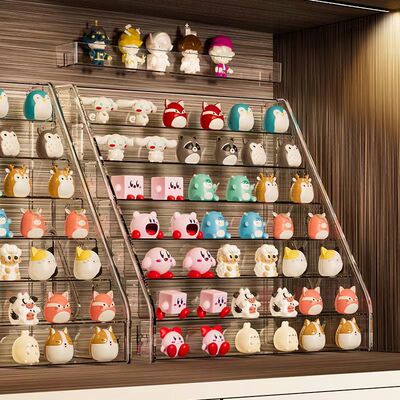 吧唧立牌玩具陈列架多层乐高盲盒手办收纳盒透明萌粒展示架亚克力