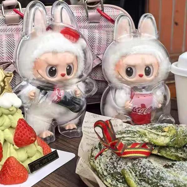 拉布布展示盒透明收纳盒收纳盒labubu拉布布可口可乐联名款保护套