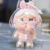 POP儿童泡泡玛特全透明卡通罩保护壳搪胶硅胶手办收纳盒可爱娃娃