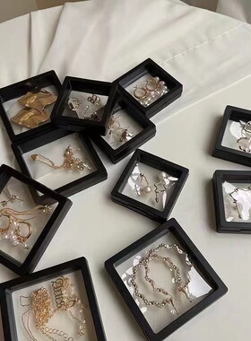 首饰收纳盒耳环项链戒指手表防氧化防尘便携式随身带手串文玩pe盒