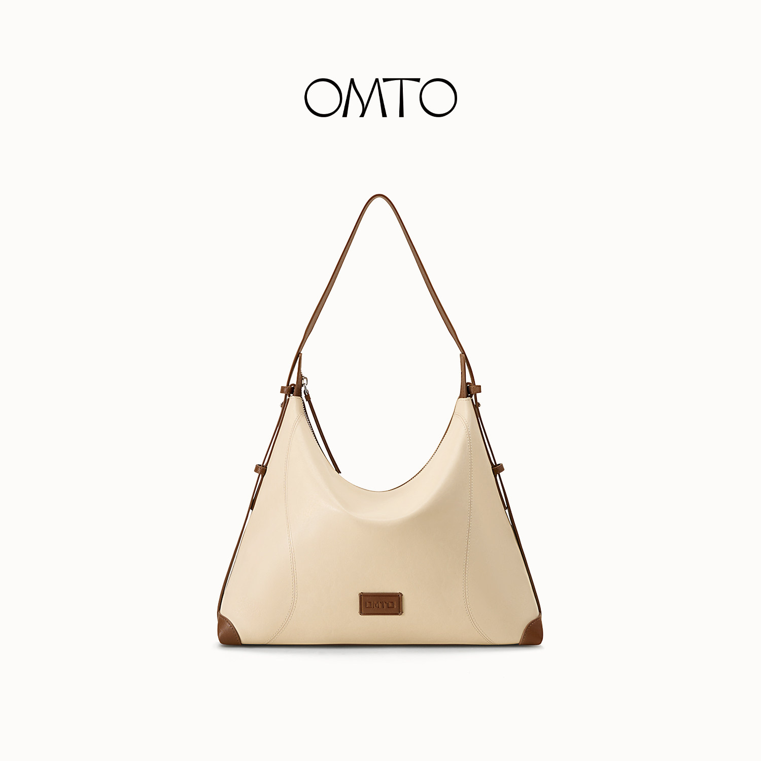 OMTO绵绵奶司软hobo包2026春夏新款植鞣牛皮女包通勤单肩斜挎大包