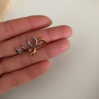 迷你复古镂空圈圈免摘女小耳环