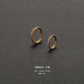 钛钢精致微镶闪钻满锆石小耳圈小圆球耳环耳廓耳骨圈耳垂小耳扣女