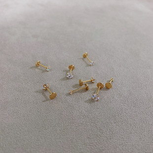 钛钢细针内孔插针唇钉鼻钉抓锆耳蜗钉隐形超小钻石耳骨钉小耳钉女