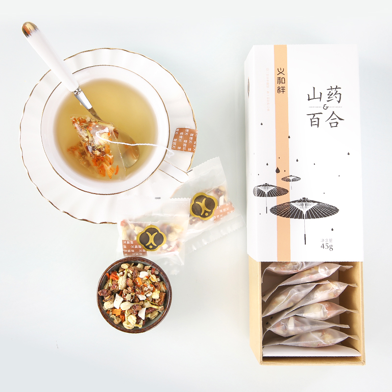 義和祥山藥百合養胃茶腸胃養生調理茶山藥百合茉莉花紅棗暖胃茶