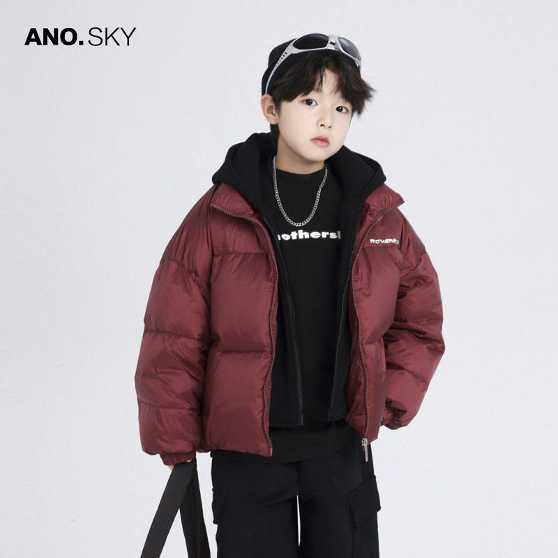 韩国AS品牌正品儿童冬装红色新年羽绒服2025新款男大童假两件外套