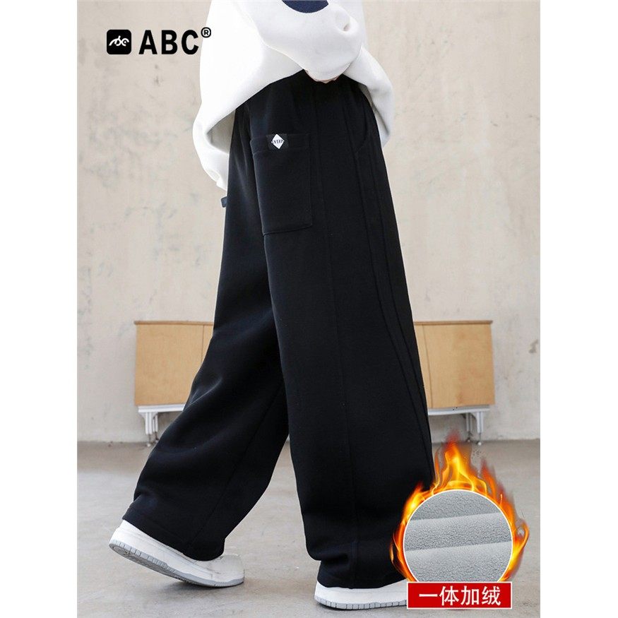 ABC男童秋冬运动裤2025新款中大童加绒百搭弯刀裤男孩加厚卫裤潮,童装/婴儿装/亲子装,运动裤卫裤,淘宝优惠券,粉丝福利购,淘宝优惠卷