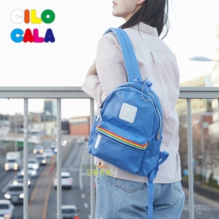 CILOCALA彩虹双肩包日韩学生书包轻便通勤背包糖果多巴胺儿童出游