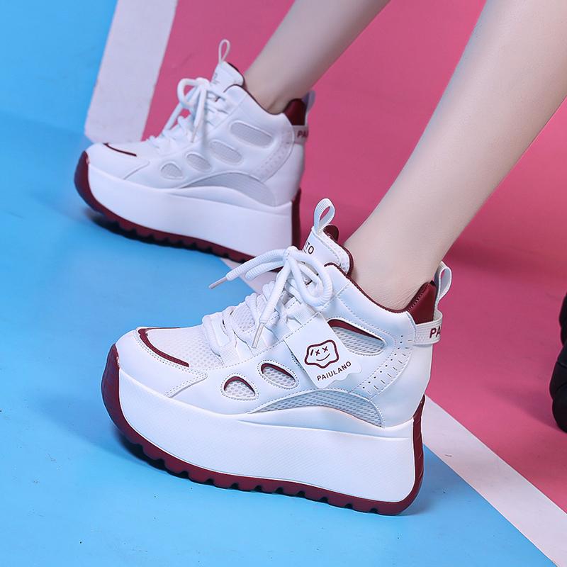 2025春新款小个子10cm厚底老爹鞋