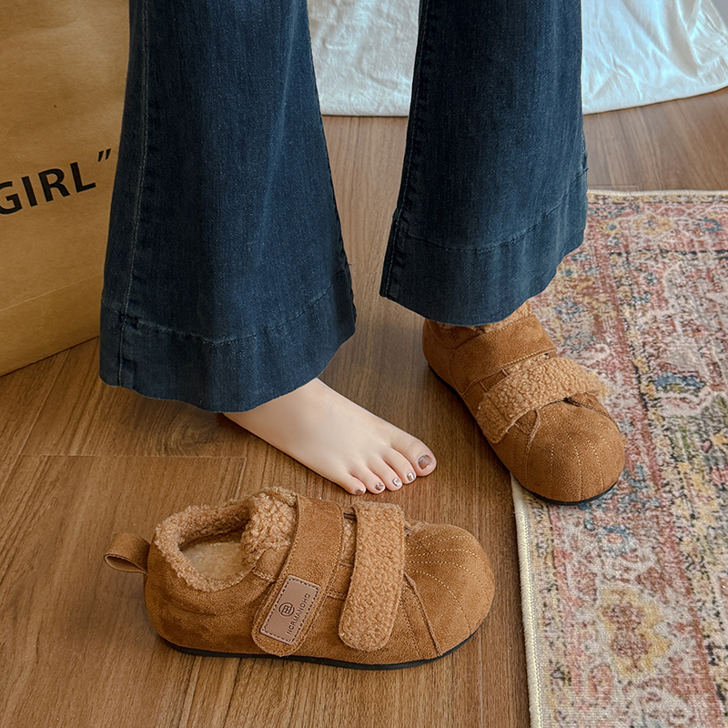 休闲魔术贴网红时尚百搭洋气加绒2025冬季保暖勃肯女鞋