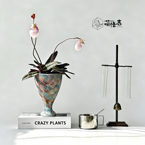 新中式陶瓷人鱼尾蝴蝶兰花盆