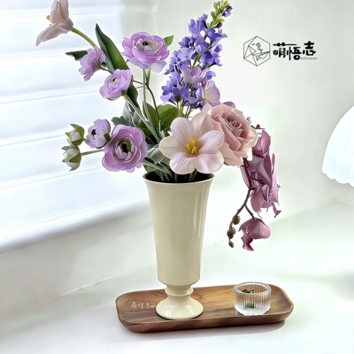 景德镇高脚陶瓷中古风蝴蝶兰盆