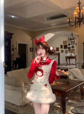 【瑞茜】莓莓小挞 冬季甜美可爱风原创设计时尚套装R1186-1T