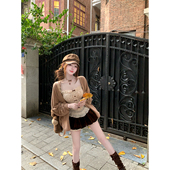 R2353 氛围感吊带上衣开衫 花苞短裤 瑞茜 焦糖玛奇朵