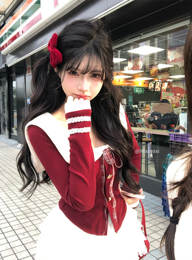 【瑞茜】美式甜心 秋冬学院风修身显瘦长袖上衣半身裙R6936H