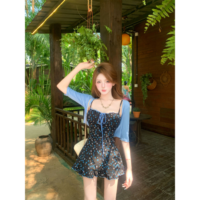 【瑞茜】韩女穿搭 复古纯欲风法式田园小众连衣裙 R9476-1D