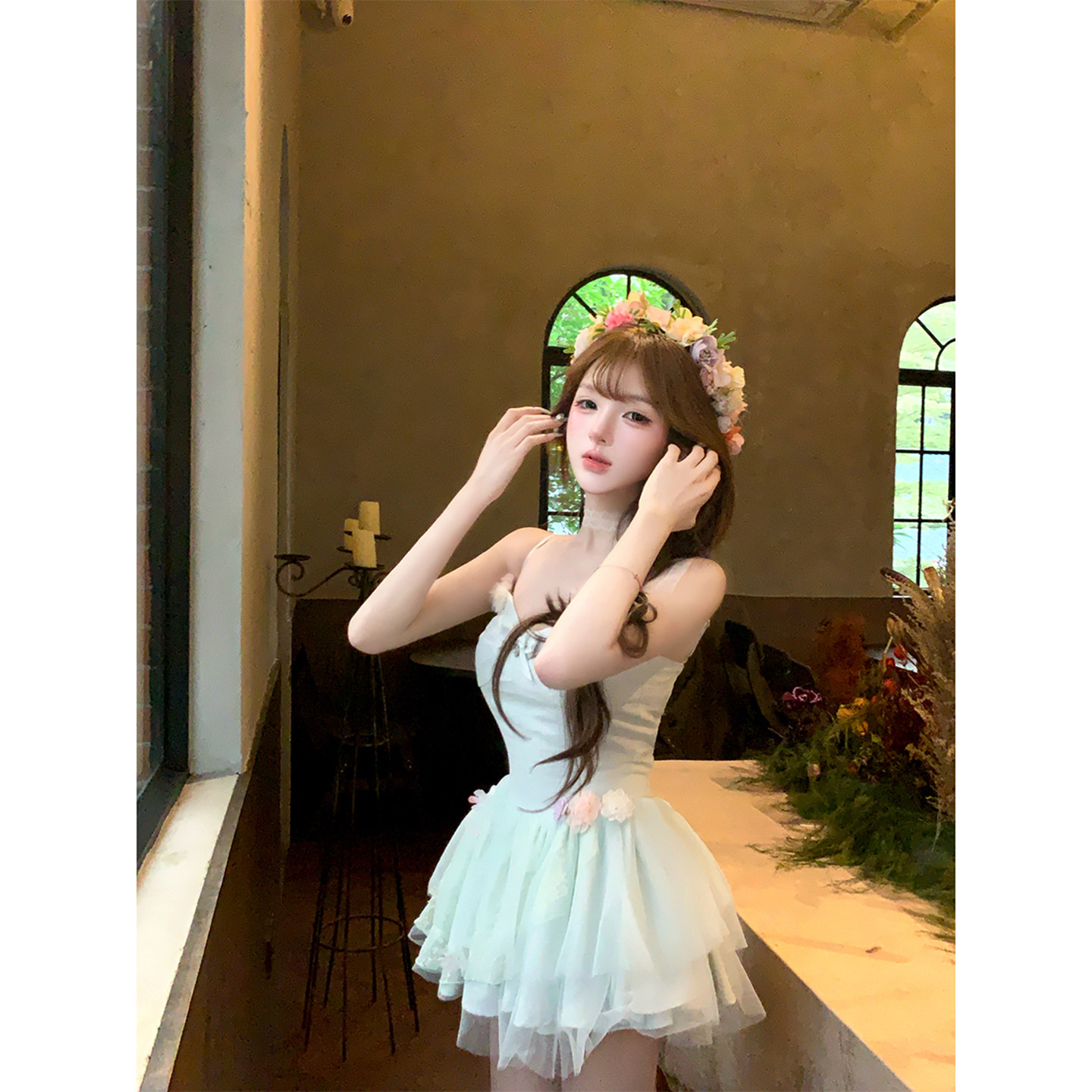 【瑞茜】萤火之森 春夏甜美公主风新中式连衣裙开衫 R7151-2F