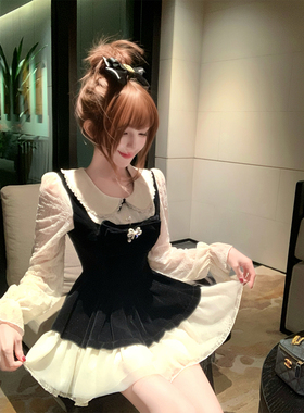 【瑞茜】 京洛佳人 甜美千金风生日宴会蕾丝拼接连衣裙 R9296D