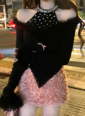 【瑞茜】星河秘境 秋冬纯欲风小众设计显瘦上衣短裙 R8390Y