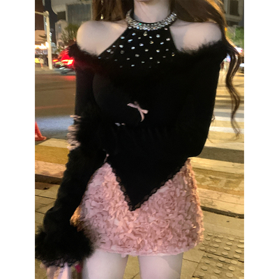 【瑞茜】星河秘境 秋冬纯欲风小众设计显瘦上衣短裙 R8390Y