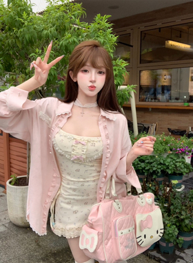 【瑞茜】秋风初起 早秋ins网红百搭宽松衬衫吊带连衣裙R8303Y