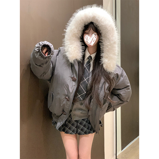 大毛领设计师款 东京时记 加厚保暖棉衣外套R6965H 瑞茜