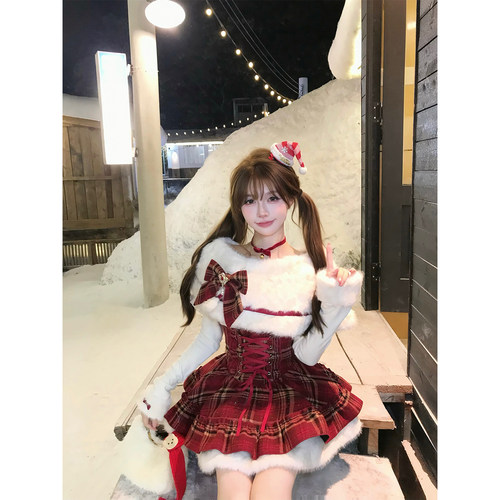 【瑞茜】 年底战裙 冬季甜美显瘦修身披肩内搭腰封裙R66502-1H