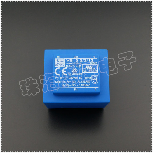 进口德国 VB 3.2/2/12 BLOCK 230V转2x12V 电源变压器