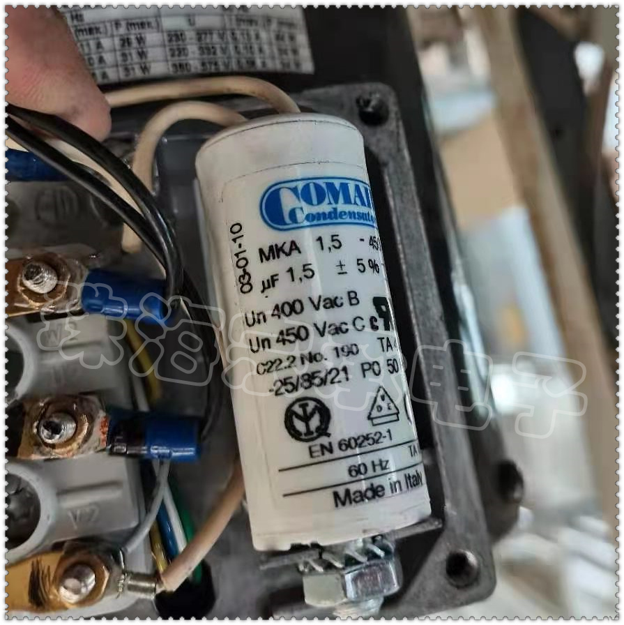 进口意大利 1.5uF 450VAC COMAR MKA1.5-450 风机电机启动电容