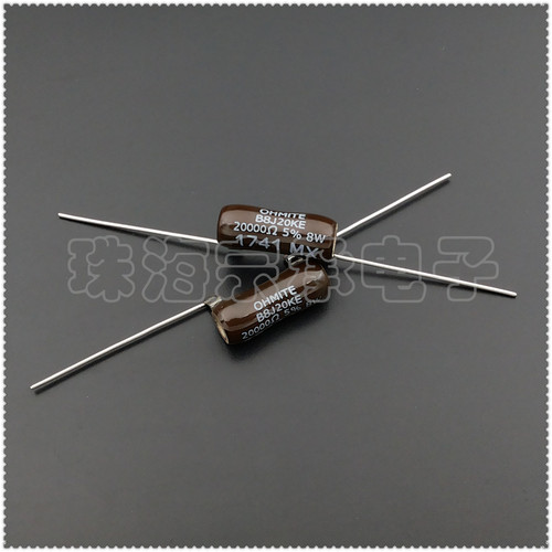 进口墨西哥 20K 8W OHMITE B8J20KE 20000Ω 空心线绕电阻器