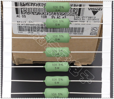 进口捷克 10R 5W VISHAY威世 AC05 10欧  线绕电阻 10Ω