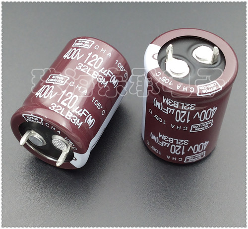 进口马来西亚 120uF 400V 黑金刚 CHA 电解电容 化工 105度 22x30