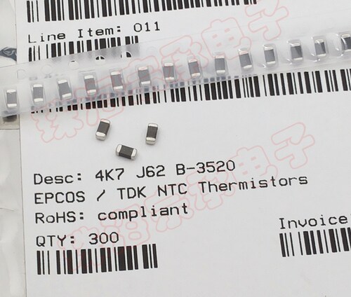 进口奥地利 4.7K EPCOS B57621C5 4K7 1206 NTC热敏 TDK 贴片电阻