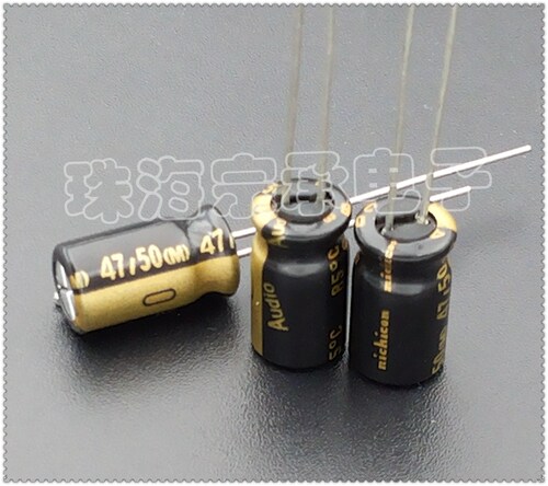 进口日本 Nichicon Audio 47uF 50V 尼康 音响专用电解电容6.3x11