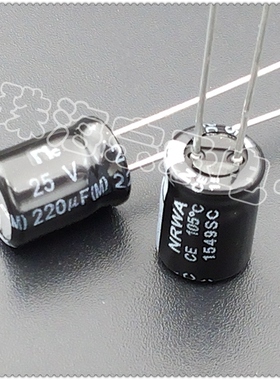 进口日本 220uF 25V NIC NRWA 电解电容 105度 8x11.5mm 正品行货