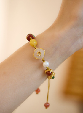 爆款天然和田玉多宝手链