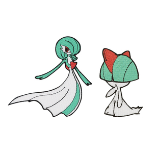 沙奈朵 拉鲁拉丝 宝可梦 卡通动漫精致儿童牛仔裤刺绣布贴魔术贴