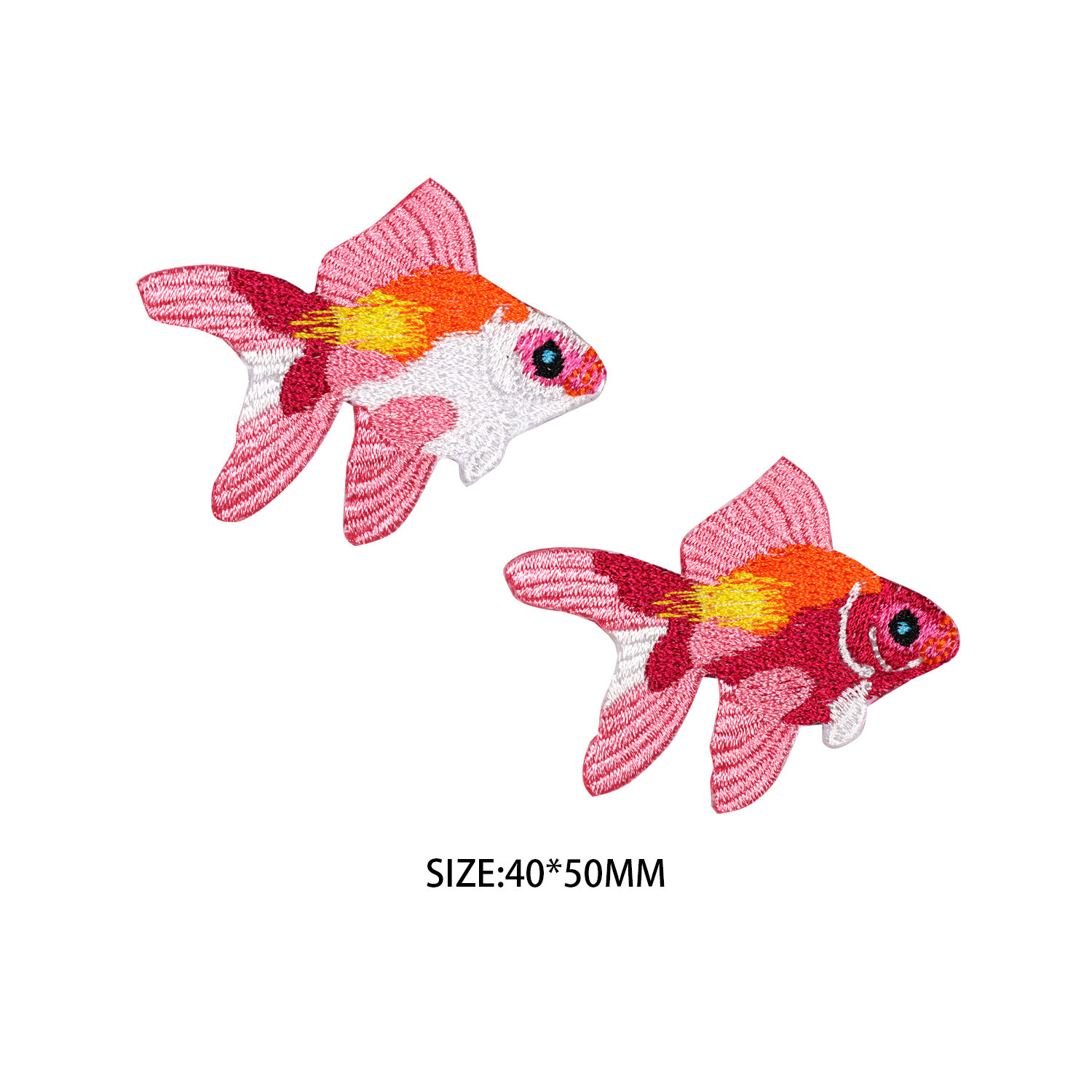 金鱼可爱精美刺绣徽章书包衣服装饰修补丁贴饰品辅料自粘背胶布贴