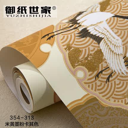 御纸世家 新中式古典纯纸墙纸 客厅书房电视背景墙进口无纺布壁纸