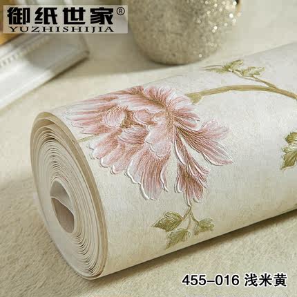 御纸世家 3d浮雕精压田园无纺布墙纸 卧室温馨客厅电视背景墙壁纸