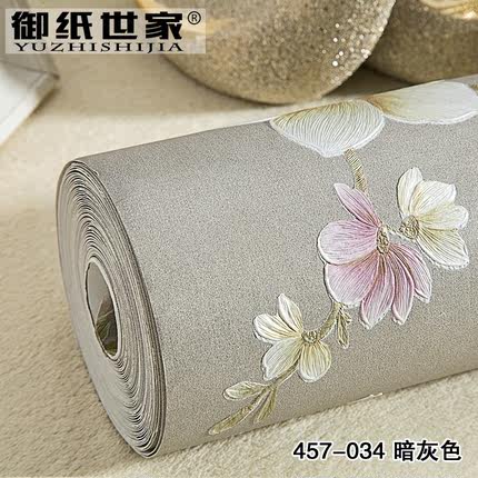 御纸世家 3d浮雕欧式田园无纺布墙纸 卧室温馨客厅电视背景墙壁纸