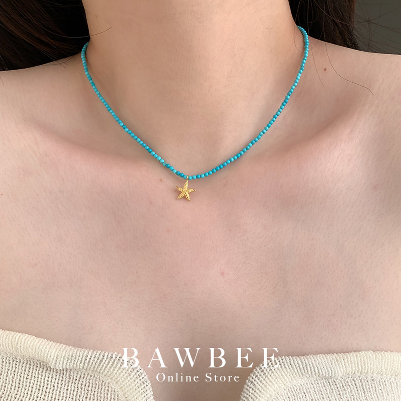 小海星串珠欧美项链BAWBEE绿松
